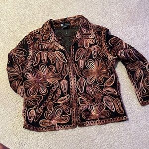 Embroidered Sheer Floral Blouse